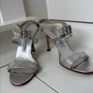 Manolo Blahnik Women’s Size 6.5 Silver Heels